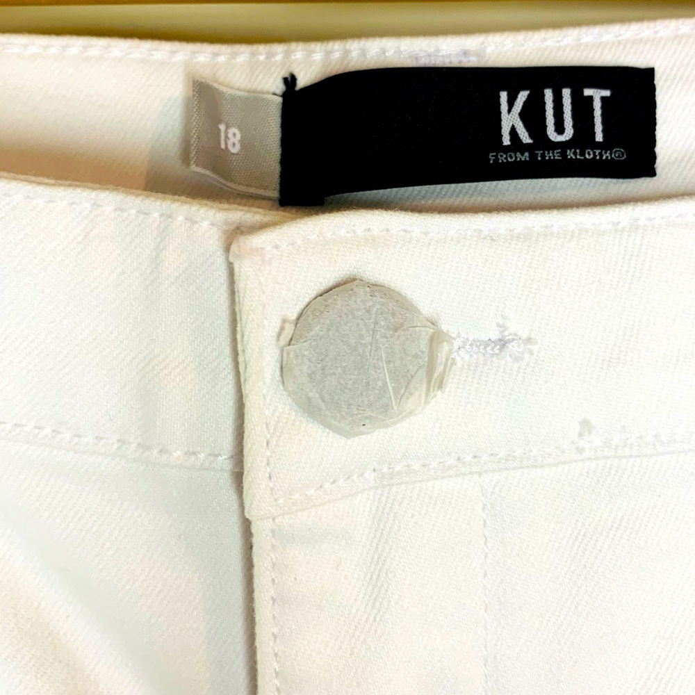 Kut From The Kloth NWT High Rise Mia Skinny Ankle Jeans in Optic White SZ 18!!! - Picture 7 of 15